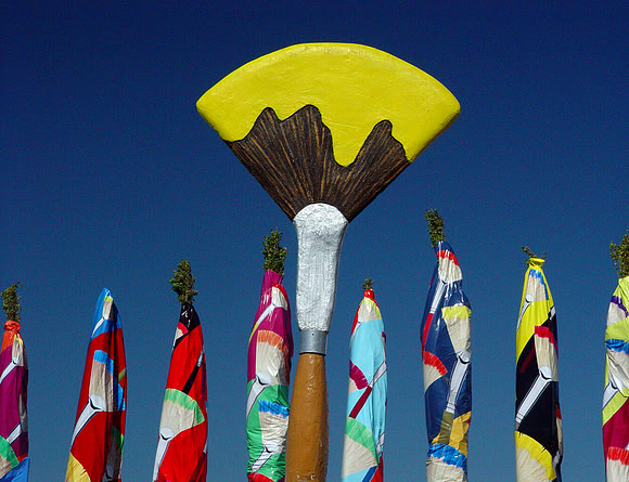 Giant Paintbrush, With Wrapped Trees, Sausalito Art Festival